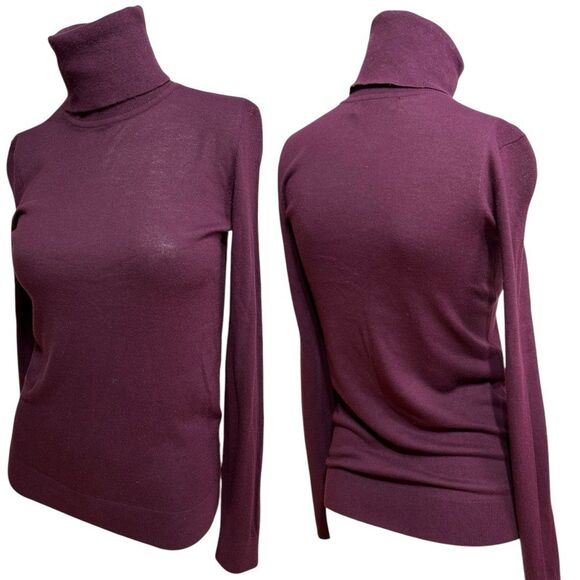 Lauren Ralph Lauren Cashmere Wool Turtleneck Sweater size XS Wine Burgundy - Picture 1 of 7